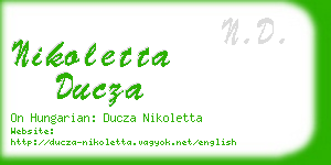 nikoletta ducza business card